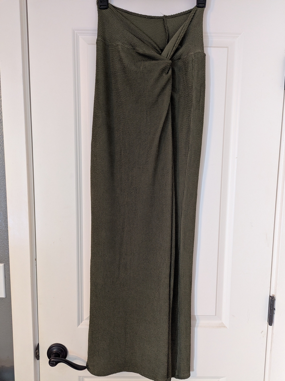 JLUXLABEL Olive Twist-Front Maxi Skirt